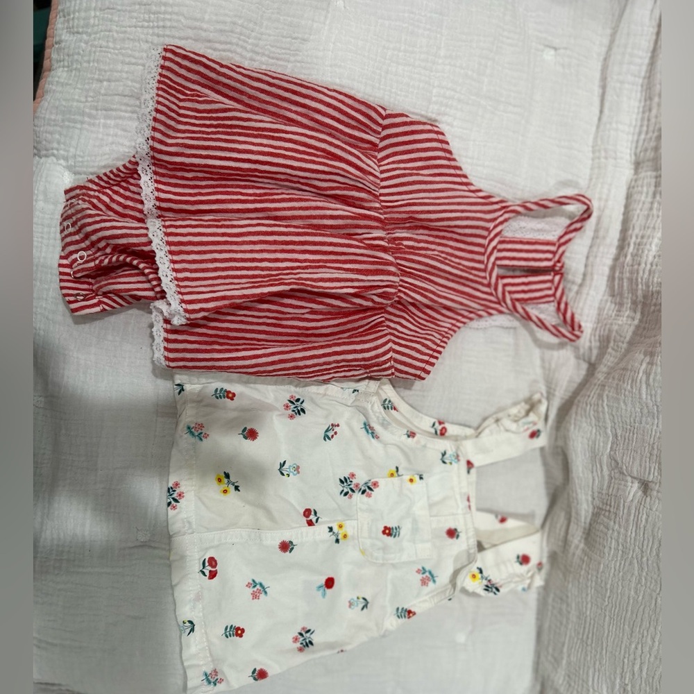 One outfit 3-6, one is 3 months
